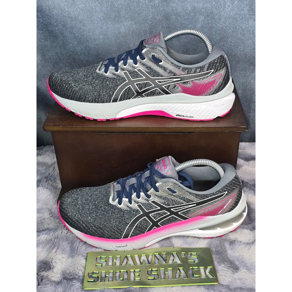 ASICS GT-2000 10 Gray Pink Running Shoes Women 9 Narrow 1012B042